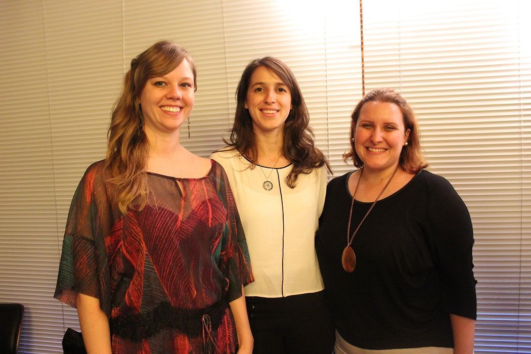 As arquitetas Priscila Sell, Paula Morais e Camila Ribeiro.