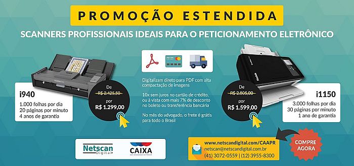 Mais informa&ccedil;&otilde;es da nova campanha e compras pelo site www.netscandigital.com/caapr/