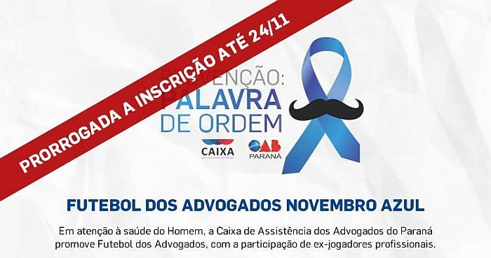 Inscri&ccedil;&otilde;es podem ser feitas at&eacute; o dia 24 de novembro pelo site www.caapr.org.br/futeboladvogados