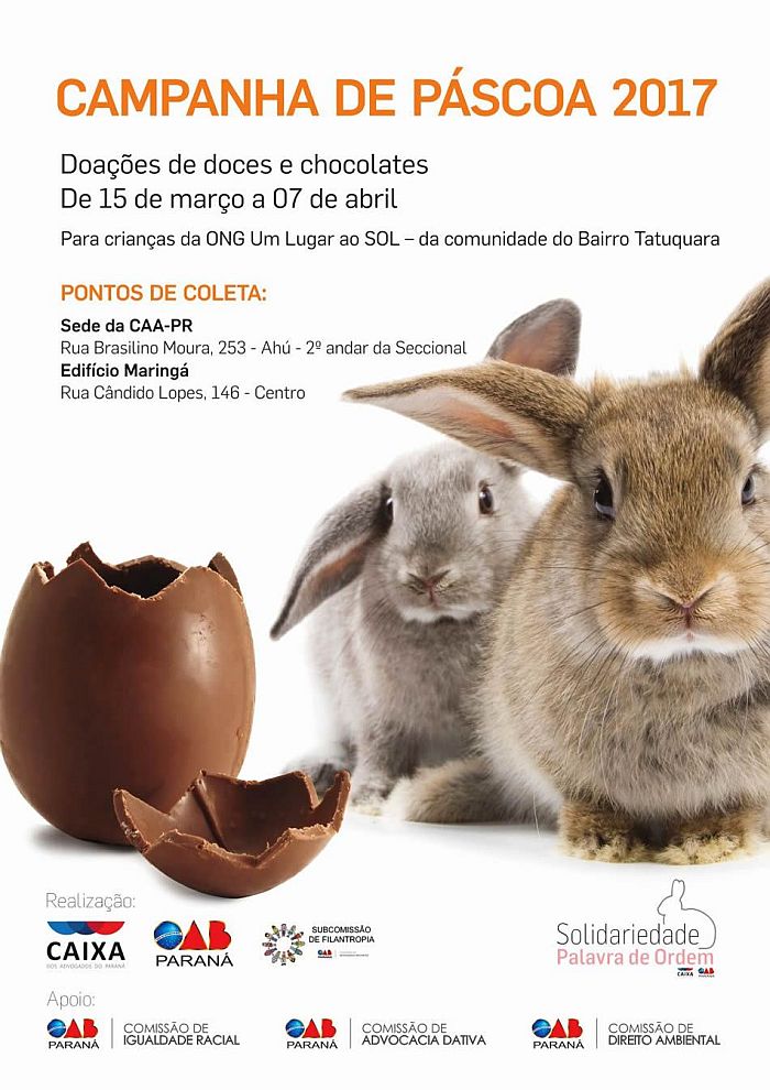 Entrega de doa&ccedil;&otilde;es at&eacute; o dia 7 de abril, na sede da CAA-PR e no Edif&iacute;cio Maring&aacute; (Divulga&ccedil;&atilde;o)