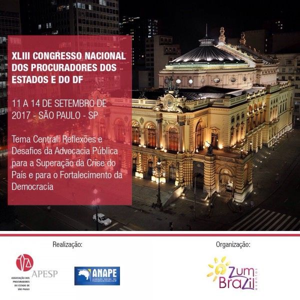 Congresso acontece de 11 a 14 de setembro, em São Paulo, capital 