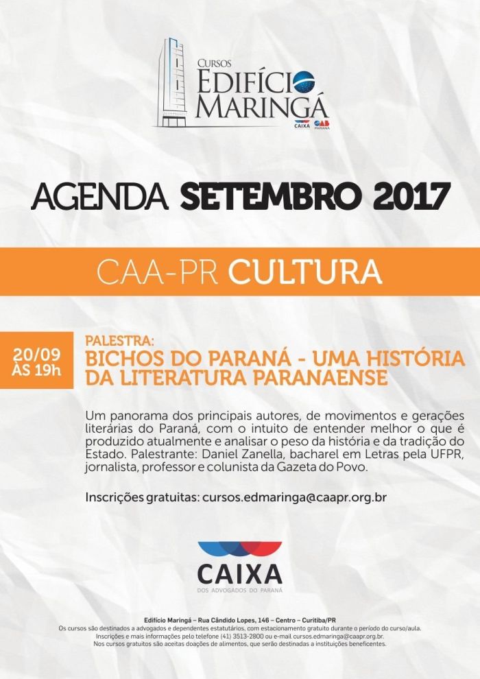 Palestra acontece nesta quarta-feira (20), no Edifício Maringá, com inscrições gratuitas - Foto: Divulgação Palestra acontece nesta quarta-feira (20), no Edifício Maringá, com inscrições gratuitas - Foto: Divulgação