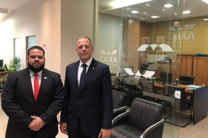 Secretário-geral da CAA/DF, Karlos Eduardo, em visita ao presidente da CAA/PR, Fabiano Baracat - Foto: Divulgação