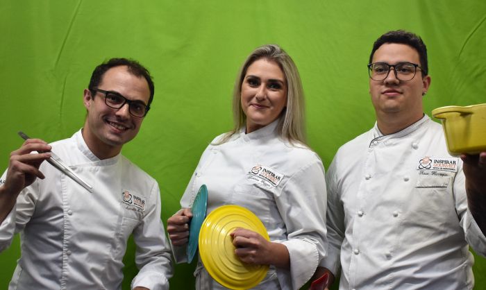 Chefs Aguinaldo Monteiro, Larissa Guzzo e Kaue Henrrique Rodrigues - Foto: Divulgação Chefs Aguinaldo Monteiro, Larissa Guzzo e Kaue Henrrique Rodrigues - Foto: Divulgação