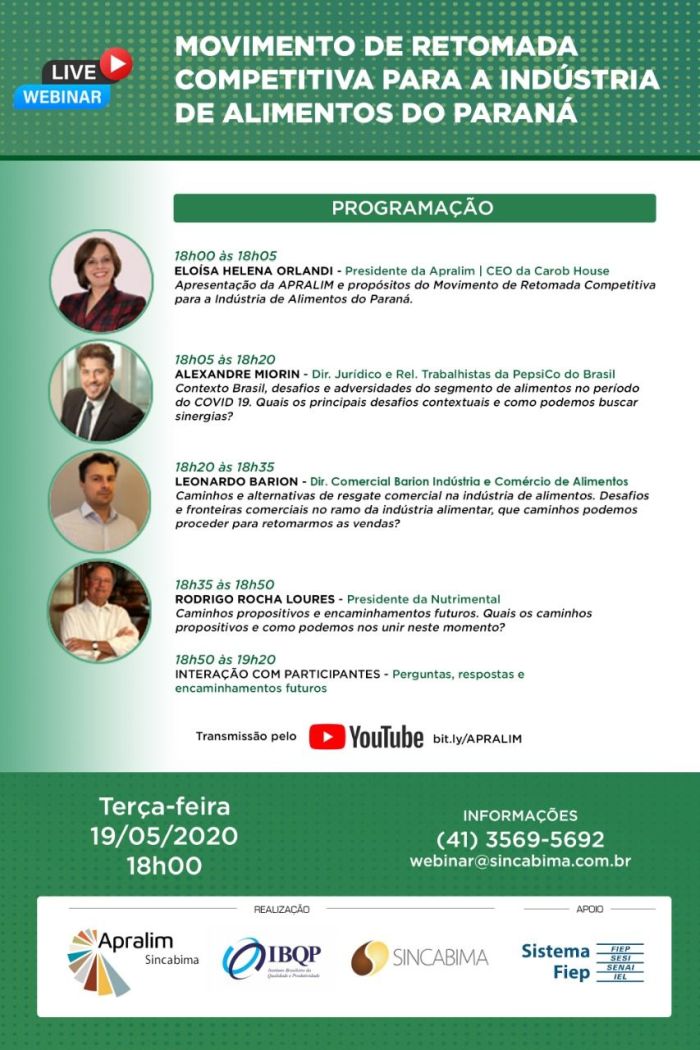 Webinar será transmitido na terça-feira, 19 de maio, pelo YouTube - Foto: Divulgação Webinar será transmitido na terça-feira, 19 de maio, pelo YouTube - Foto: Divulgação